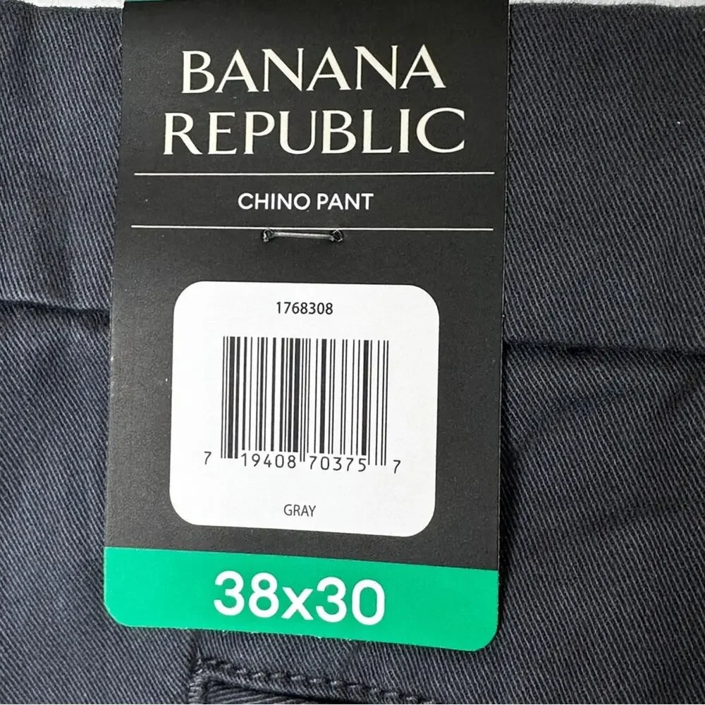 Banana Republic Men's Chino Pant Gray 38x30 NWT